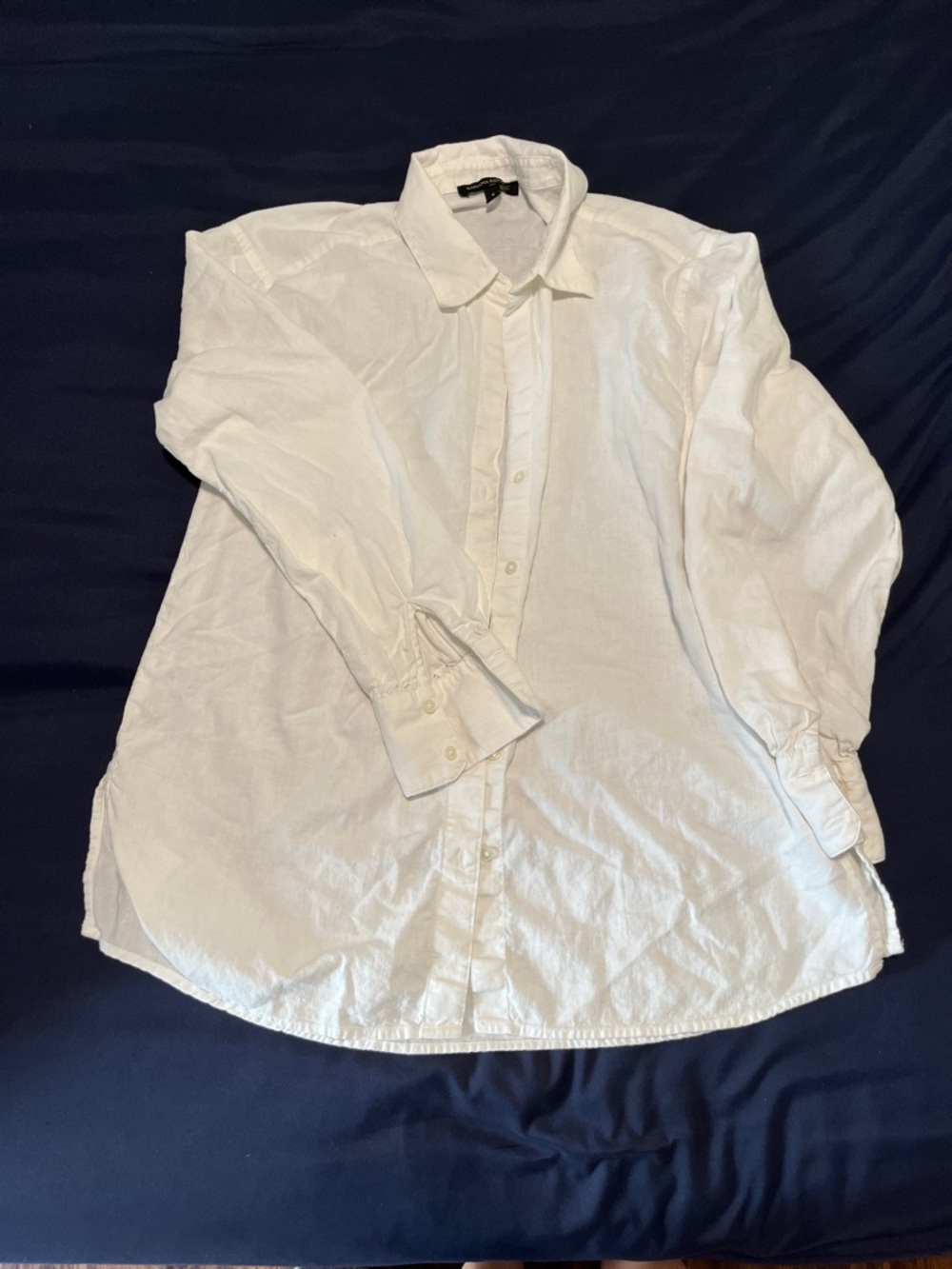 Banana Republic White Linen Button-Down Shirt